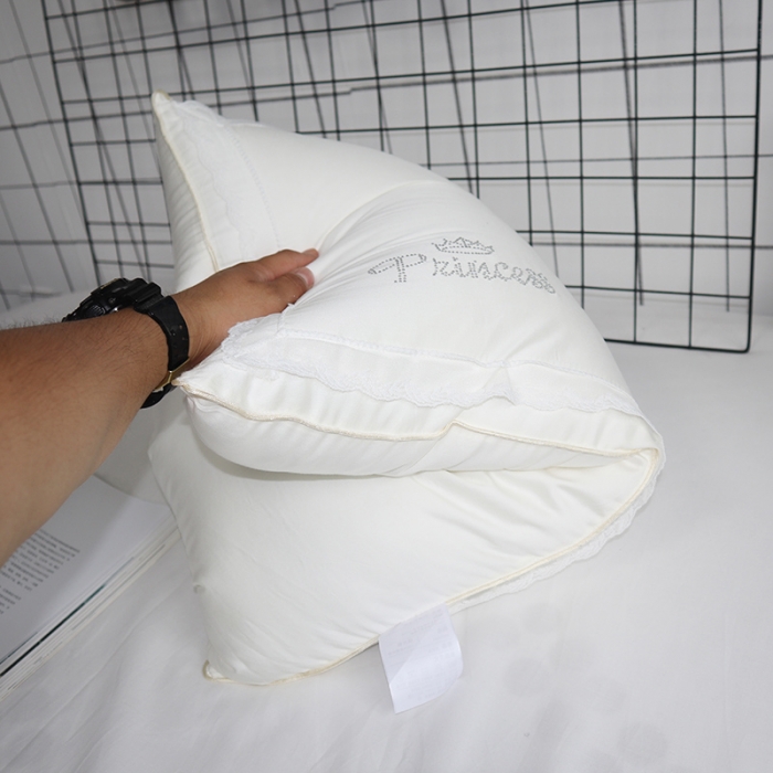 91家纺网 家纺一手货源 找家纺 伟邦枕芯芯 牛奶丝羽丝绒枕芯48*74 白色