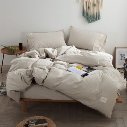 91家纺网 家纺一手货源 找家纺 瑞驰家纺 全棉水洗棉四件套床单款 素麻条