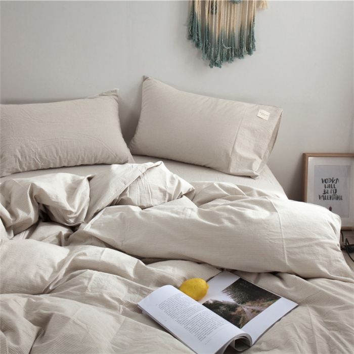 91家纺网 家纺一手货源 找家纺 瑞驰家纺 全棉水洗棉四件套床单款 素麻条