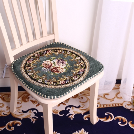 （总）欧式餐桌椅垫家用防滑红木椅子垫子马蹄形可拆洗布艺坐垫