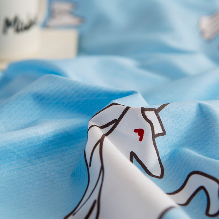 91家纺网 家纺一手货源 找家纺 时年家纺 全棉13372宜家风小清新三件套四件套独角兽