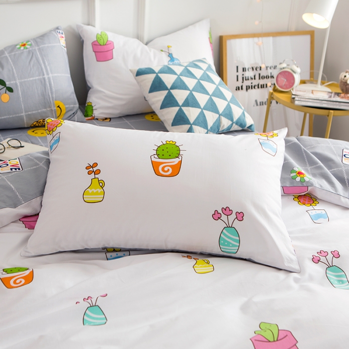 91家纺网 家纺一手货源 找家纺 时年家纺 全棉13372宜家风小清新三件套四件套氧气生活