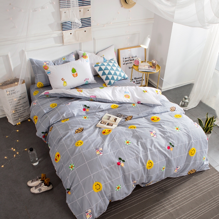 91家纺网 家纺一手货源 找家纺 时年家纺 全棉13372宜家风小清新三件套四件套氧气生活