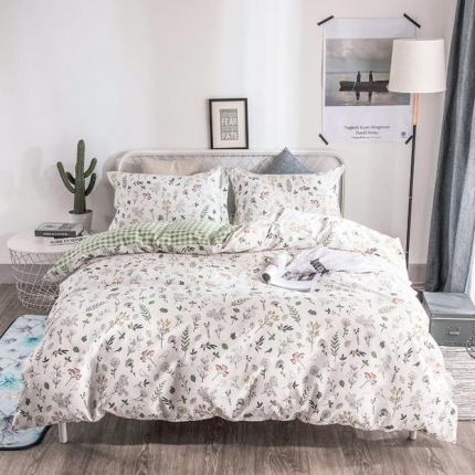 时年家纺 2018新款全棉四件套床单款春意盎然