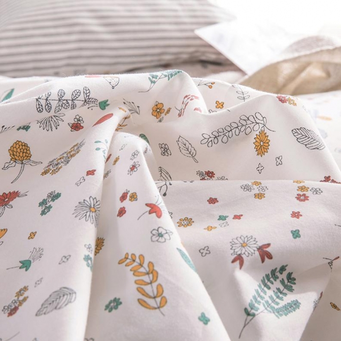 91家纺网 家纺一手货源 找家纺 时年家纺 2018新款全棉四件套床单款花花世界