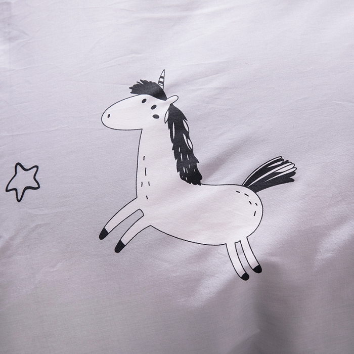 91家纺网 家纺一手货源 找家纺 时年家纺 2018新款全棉四件套床单款欢乐小马