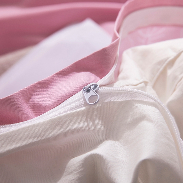 91家纺网 家纺一手货源 找家纺 时年家纺 2018新款全棉四件套床单款猫咪宝贝-粉