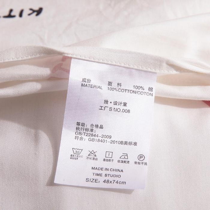 91家纺网 家纺一手货源 找家纺 时年家纺 2018新款全棉四件套床单款猫咪宝贝-粉