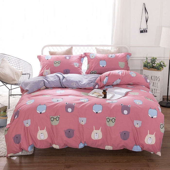 91家纺网 家纺一手货源 找家纺 时年家纺 2018新款全棉四件套床单款童趣乐园