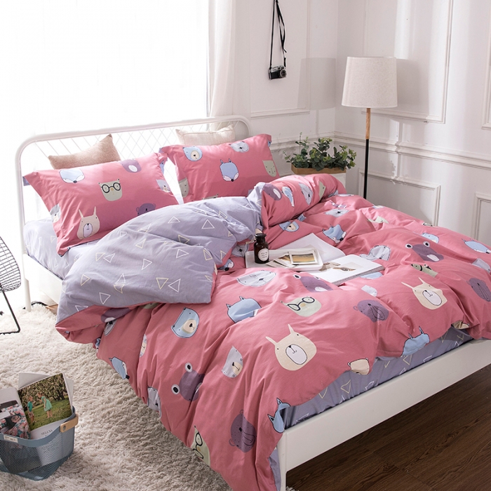 91家纺网 家纺一手货源 找家纺 时年家纺 2018新款全棉四件套床单款童趣乐园