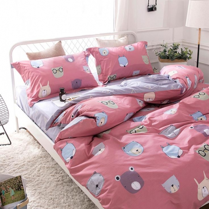 91家纺网 家纺一手货源 找家纺 时年家纺 2018新款全棉四件套床单款童趣乐园