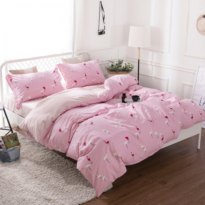 91家纺网 家纺一手货源 找家纺 时年家纺 2018新款全棉四件套床单款舞动精灵