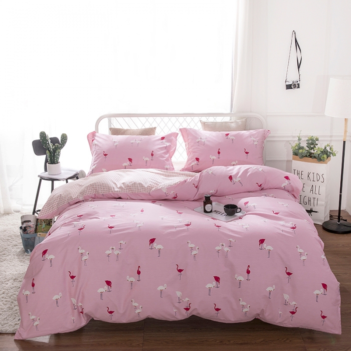 91家纺网 家纺一手货源 找家纺 时年家纺 2018新款全棉四件套床单款舞动精灵