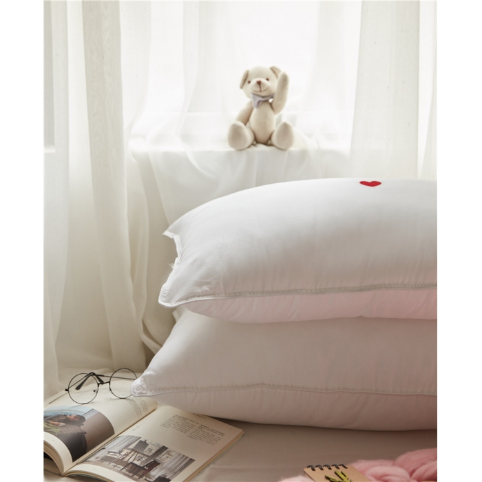 91家纺网 家纺一手货源 找家纺 时年家纺 单边绣花枕芯一只48*74cm 爱心