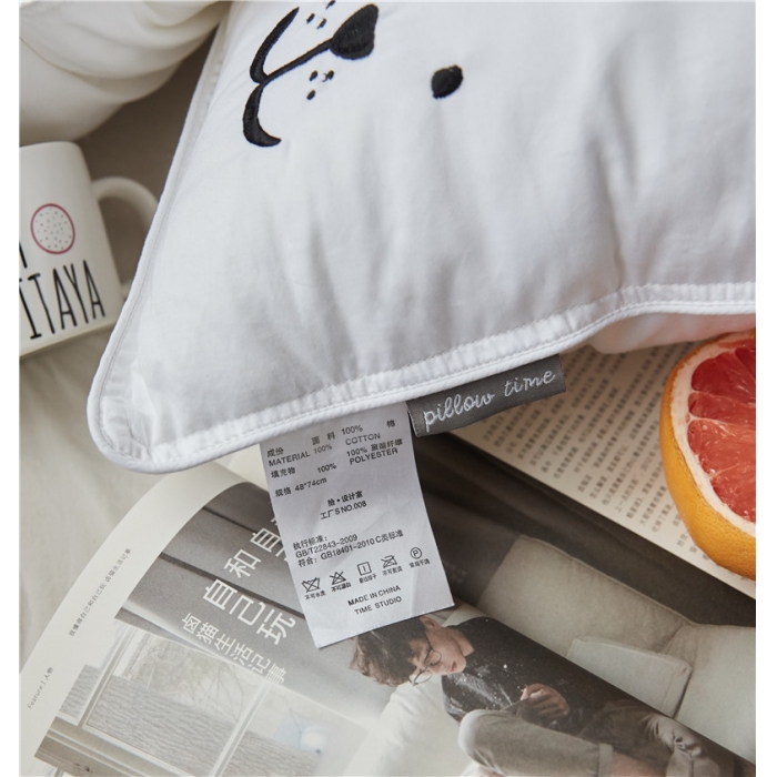 91家纺网 家纺一手货源 找家纺 时年家纺 单边绣花枕芯一只48*74cm 波波熊