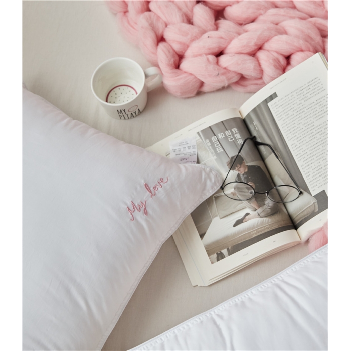 91家纺网 家纺一手货源 找家纺 时年家纺 单边绣花枕芯一只48*74cm 字母