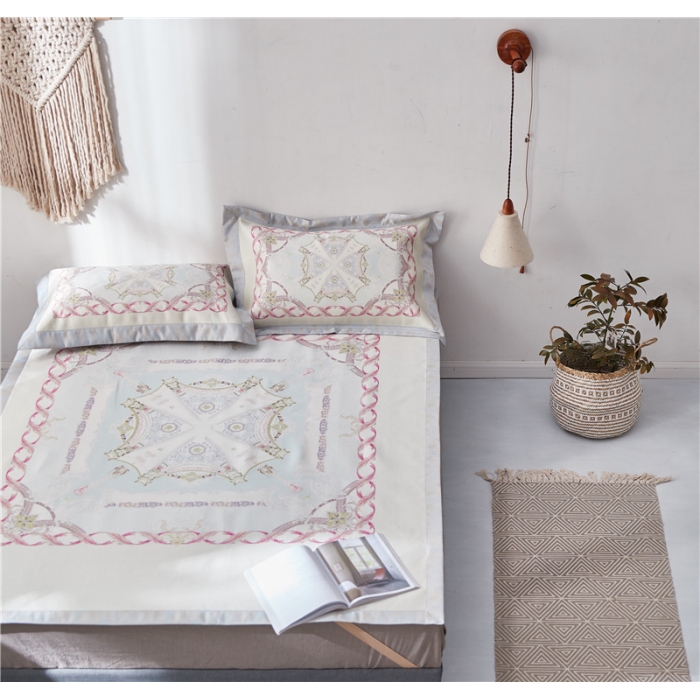 91家纺网 家纺一手货源 找家纺 （总）时年家纺 2018新款冰露丝养生席印花花卉系列