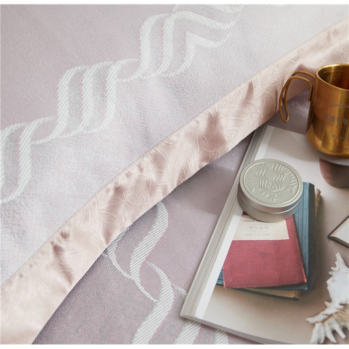 91家纺网 家纺一手货源 找家纺 时年家纺 2018新款冰露丝养生席提花欧式系列 波浪纹-粉