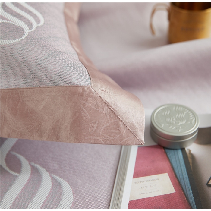 91家纺网 家纺一手货源 找家纺 时年家纺 2018新款冰露丝养生席提花欧式系列 波浪纹-粉