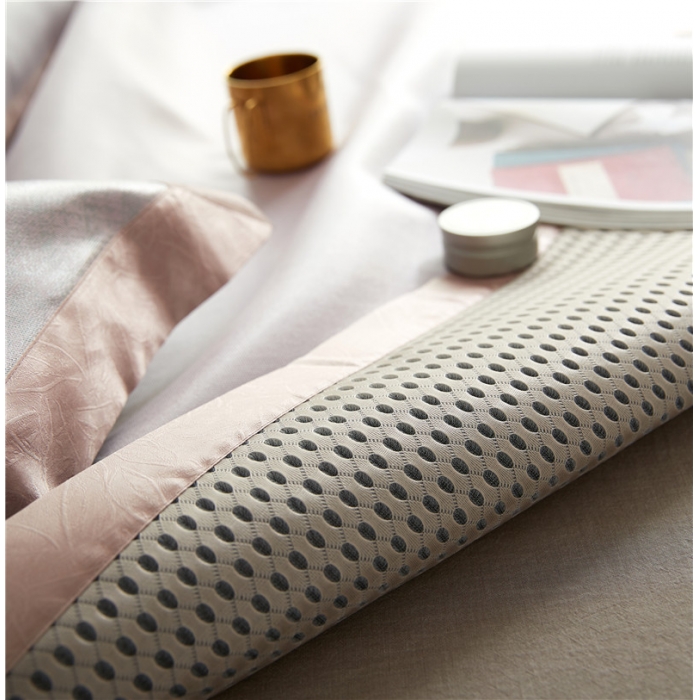 91家纺网 家纺一手货源 找家纺 时年家纺 2018新款冰露丝养生席提花欧式系列 波浪纹-粉