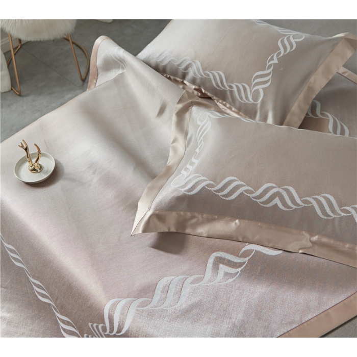 91家纺网 家纺一手货源 找家纺 时年家纺 2018新款冰露丝养生席提花欧式系列 波浪纹-金