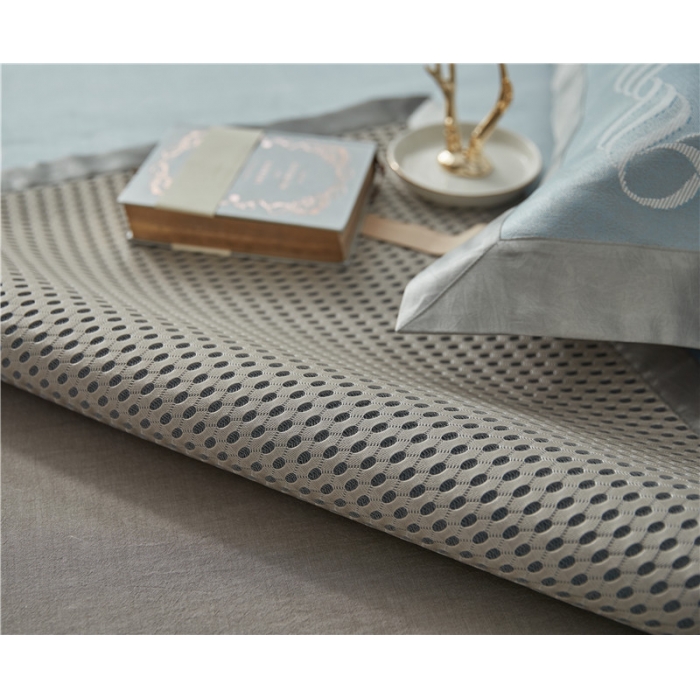 91家纺网 家纺一手货源 找家纺 时年家纺 2018新款冰露丝养生席提花欧式系列 波浪纹-蓝