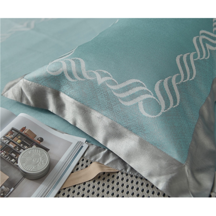 91家纺网 家纺一手货源 找家纺 时年家纺 2018新款冰露丝养生席提花欧式系列 波浪纹-绿