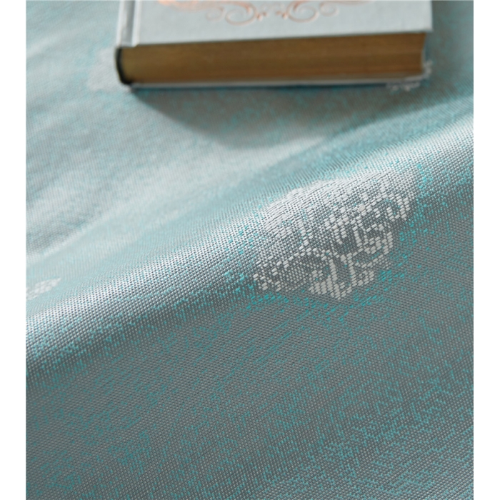 91家纺网 家纺一手货源 找家纺 时年家纺 2018新款冰露丝养生席提花欧式系列 贵族-蓝绿