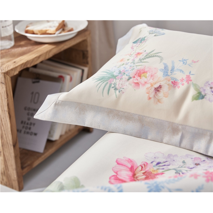 91家纺网 家纺一手货源 找家纺 时年家纺 2018新款冰露丝养生席印花花卉系列 花园精灵