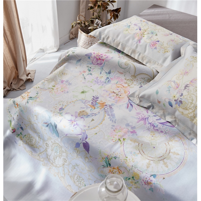 91家纺网 家纺一手货源 找家纺 时年家纺 2018新款冰露丝养生席印花花卉系列 浪漫花语