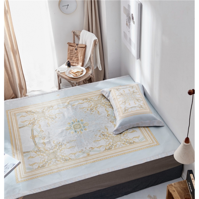 91家纺网 家纺一手货源 找家纺 时年家纺 2018新款冰露丝养生席印花花卉系列 洛丽塔