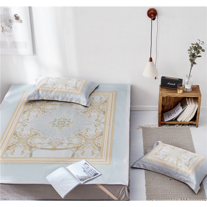 91家纺网 家纺一手货源 找家纺 时年家纺 2018新款冰露丝养生席印花花卉系列 洛丽塔