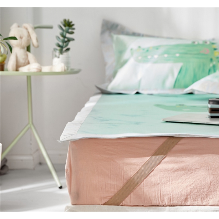 91家纺网 家纺一手货源 找家纺 时年家纺 2018新款冰露丝养生席印花卡通系列 鳄鱼君