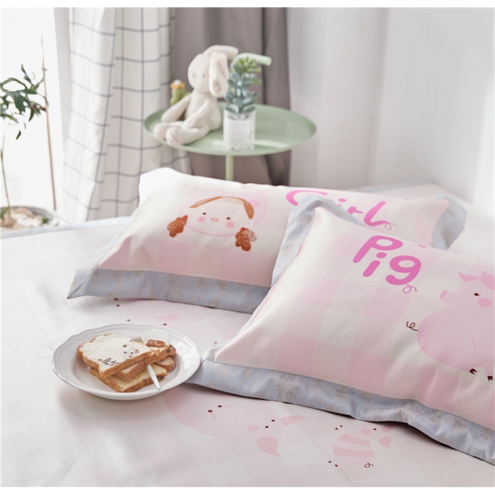 91家纺网 家纺一手货源 找家纺 时年家纺 2018新款冰露丝养生席印花卡通系列 猪猪女孩