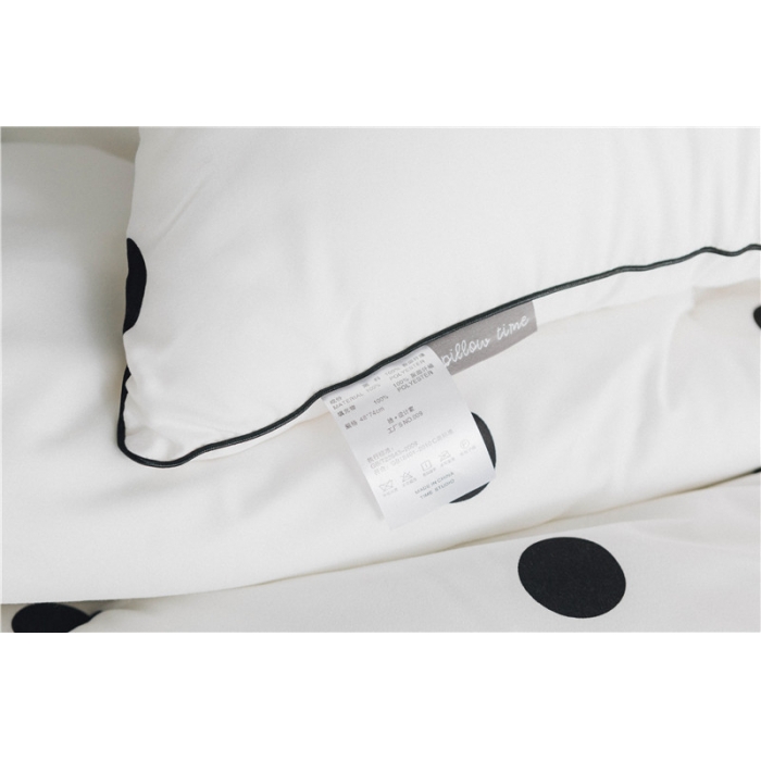 91家纺网 家纺一手货源 找家纺 时年家纺 磨毛波点枕芯48*74cm 波点（黑）