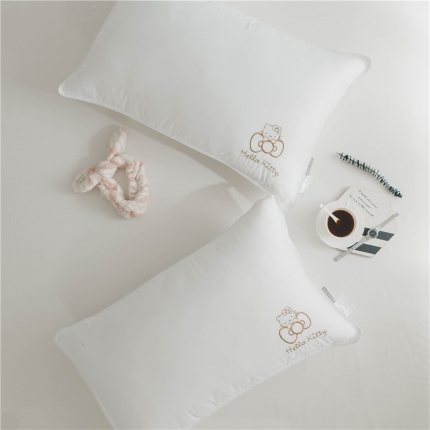 时年家纺 新款80贡缎绣花枕芯48*74cm Kitty