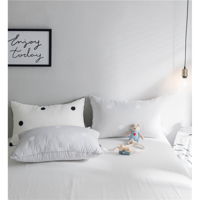 91家纺网 家纺一手货源 找家纺 时年家纺 磨毛波点枕芯48*74cm 波点（灰）