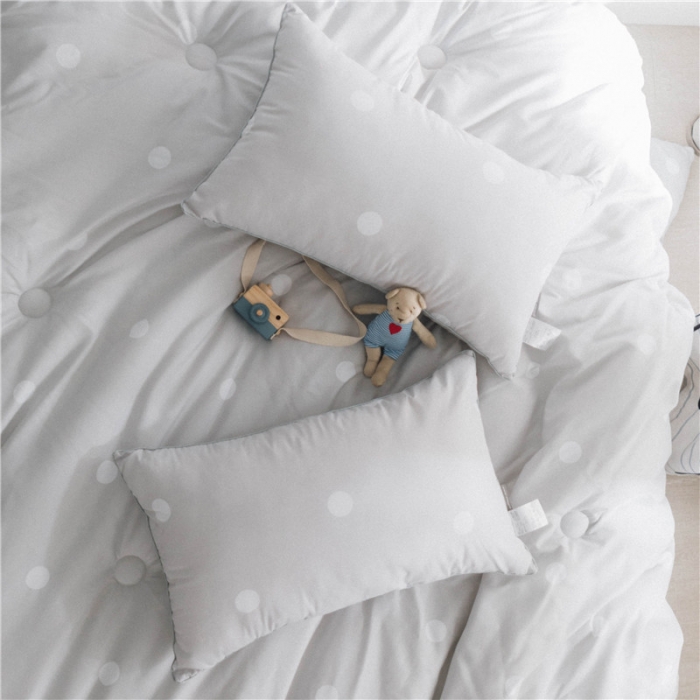 91家纺网 家纺一手货源 找家纺 时年家纺 磨毛波点枕芯48*74cm 波点（灰）