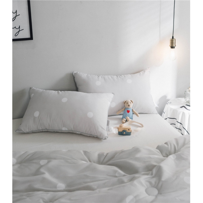 91家纺网 家纺一手货源 找家纺 时年家纺 磨毛波点枕芯48*74cm 波点（灰）