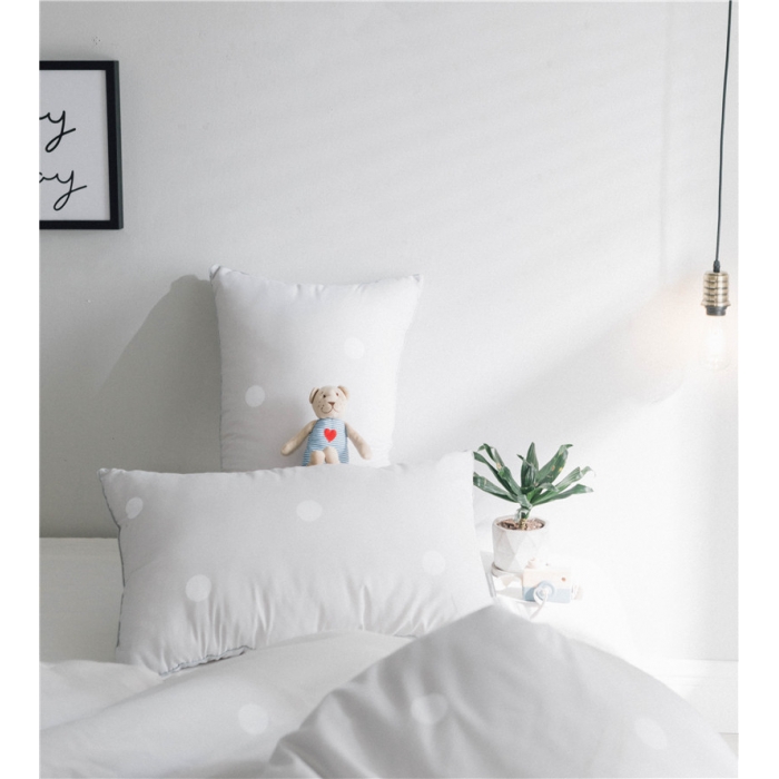 91家纺网 家纺一手货源 找家纺 时年家纺 磨毛波点枕芯48*74cm 波点（灰）