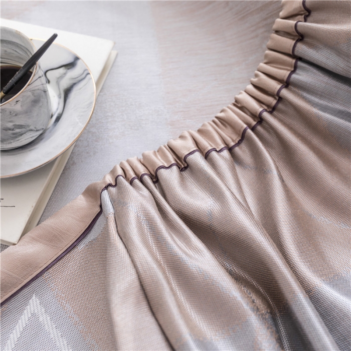 91家纺网 家纺一手货源 找家纺 时年家纺 2019新款凉席冰丝席冰露丝床笠款 渐变三角-金