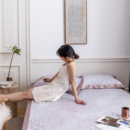 时年家纺 2019新款凉席冰丝席冰露丝提花款 豹纹