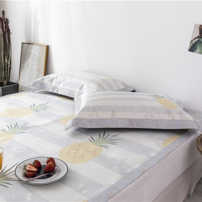 91家纺网 家纺一手货源 找家纺 时年家纺 2019新款凉席冰丝席冰露丝印花款 菠萝夏日