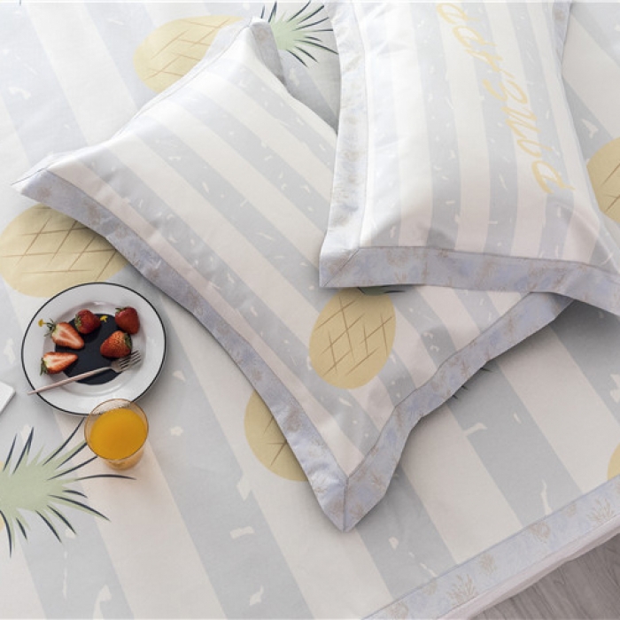 91家纺网 家纺一手货源 找家纺 时年家纺 2019新款凉席冰丝席冰露丝印花款 菠萝夏日