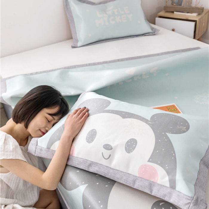 91家纺网 家纺一手货源 找家纺 时年家纺 2019新款凉席冰丝席水洗养生席 Miki男孩