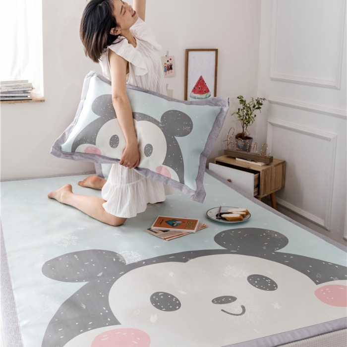 91家纺网 家纺一手货源 找家纺 时年家纺 2019新款凉席冰丝席水洗养生席 Miki男孩