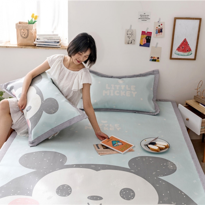 91家纺网 家纺一手货源 找家纺 时年家纺 2019新款凉席冰丝席水洗养生席 Miki男孩