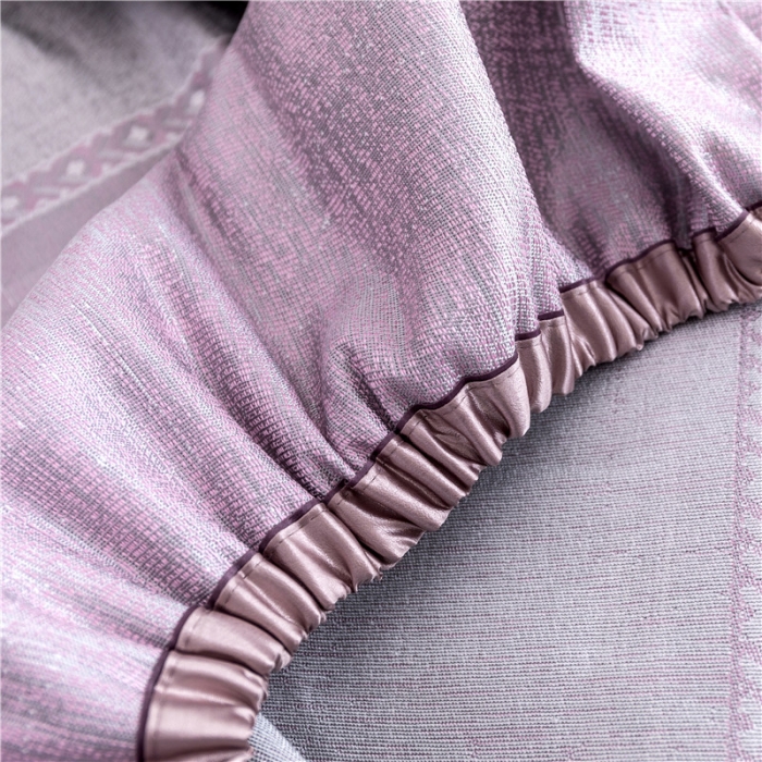 91家纺网 家纺一手货源 找家纺 时年家纺 2019新款凉席冰丝席冰露丝床笠款 马赛条纹-粉