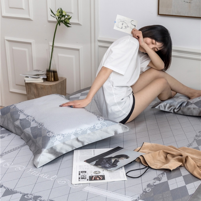 91家纺网 家纺一手货源 找家纺 时年家纺 2019新款凉席冰丝席冰露丝提花款 菱形罗格