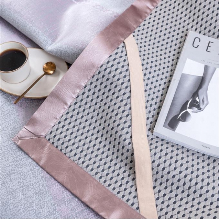 91家纺网 家纺一手货源 找家纺 时年家纺 2019新款凉席冰丝席冰露丝提花款 马赛条纹-粉